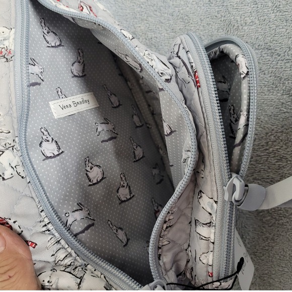 Vera Bradley Iconic Mini Sling Backpack Beary Merry Polar Bear Gray 26761-P61